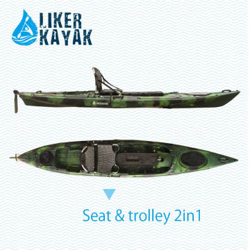 PE PRO Kayak de pesca para la venta, 4.3m de longitud, Seat &amp; Trolley 2in1 Custom especial, motor disponible